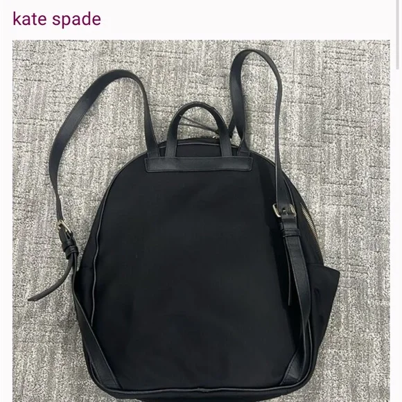 Kate Spade Black Backpack with Gold Accents display picture 2